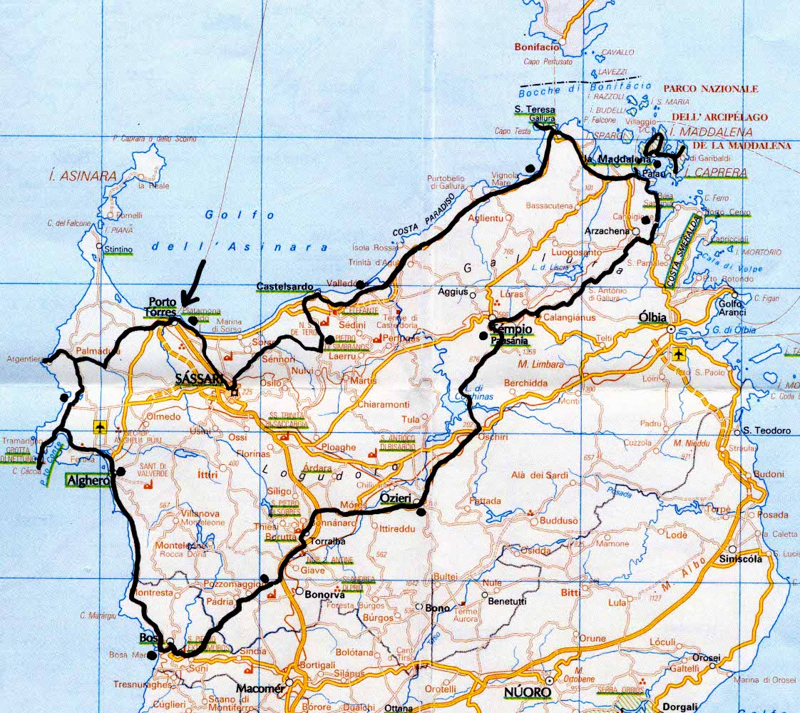 carte sardaigne nord - Image